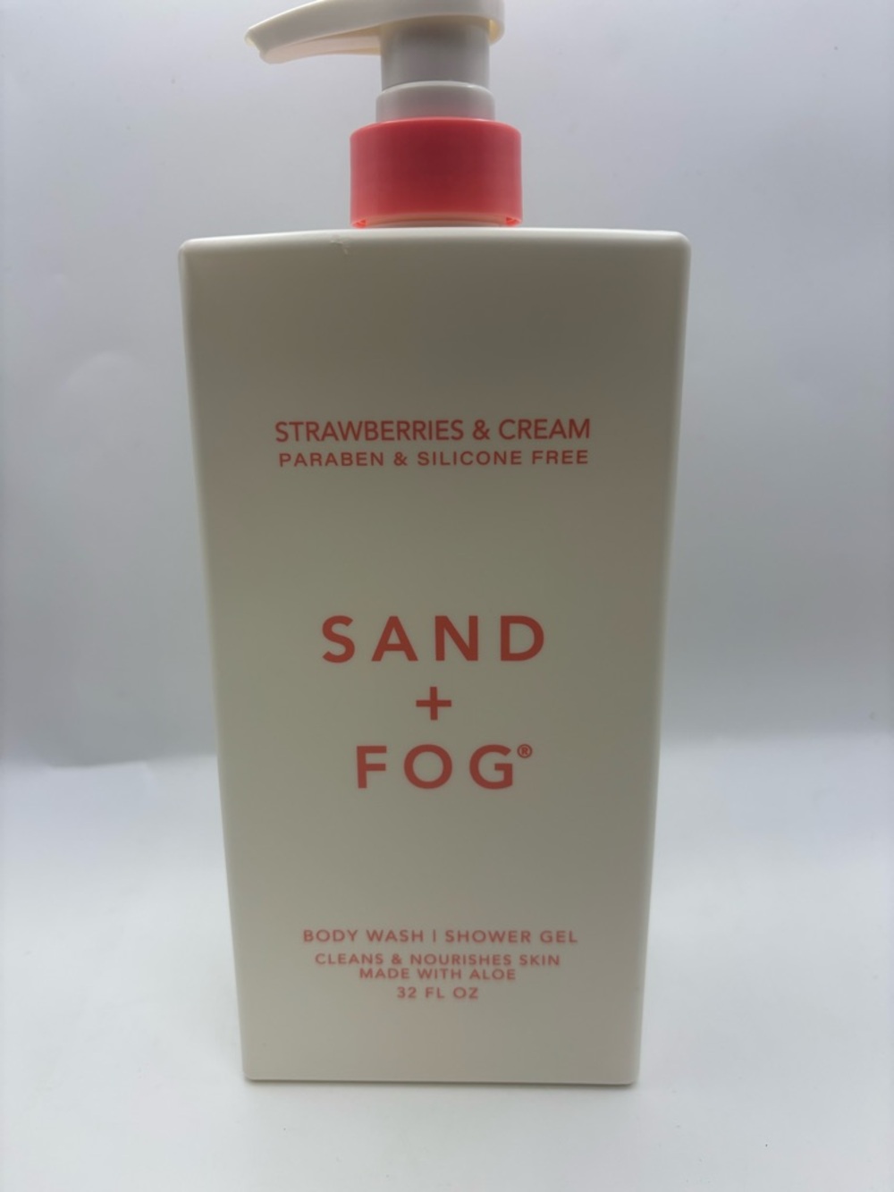 Sand + Fog Strawberries & Cream Body Wash — Cream and Pink
